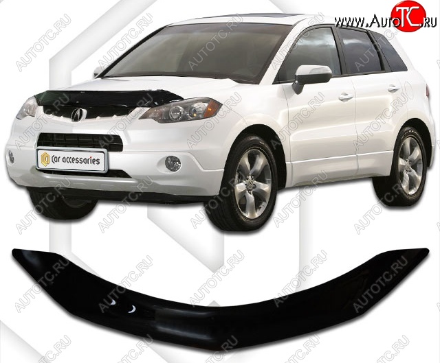 2 199 р. Дефлектор капота CA-Plastic  Acura RDX  TB1, TB2 (2006-2009) дорестайлинг (Classic черный, Без надписи)  с доставкой в г. Таганрог