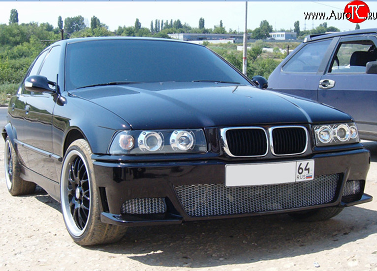 3 349 р. Передний бампер M-VRS BMW 3 серия E36 седан (1990-2000) (Неокрашенный)  с доставкой в г. Таганрог