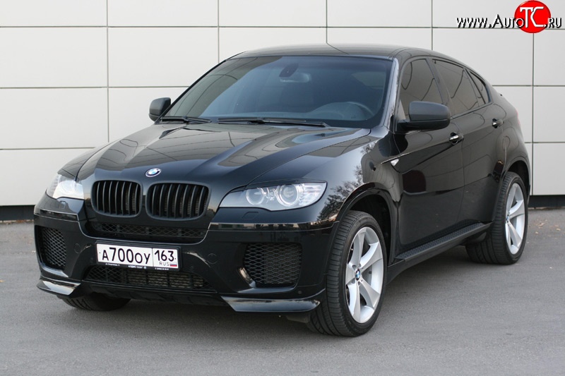 4 749 р. Накладки Global-Tuning на передний бампер автомобиля  BMW X6  E71 (2008-2014) дорестайлинг, рестайлинг (Неокрашенная)  с доставкой в г. Таганрог