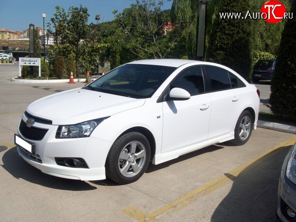 3 899 р. Пороги накладки Sport Style Chevrolet Cruze J300 седан дорестайлинг (2009-2012) (Неокрашенные)  с доставкой в г. Таганрог