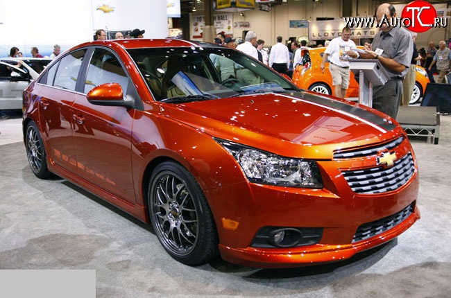 3 799 р. Накладка Z-Line на передний бампер Chevrolet Cruze J300 седан дорестайлинг (2009-2012) (Неокрашенная)  с доставкой в г. Таганрог