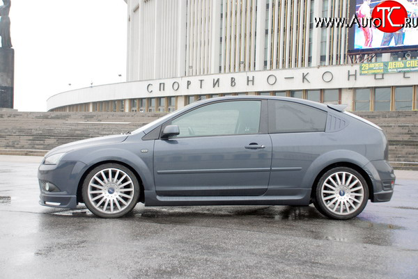 5 899 р. Пороги накладки Sport Ford Focus 2 хэтчбэк 3 дв. дорестайлинг (2004-2007) (Неокрашенные)  с доставкой в г. Таганрог