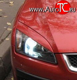 699 р. Реснички Sport-Style  Ford Focus  2 (2004-2008)  седан дорестайлинг, универсал дорестайлинг, хэтчбэк 3 дв. дорестайлинг, хэтчбэк 5 дв. дорестайлинг (Неокрашенные)  с доставкой в г. Таганрог