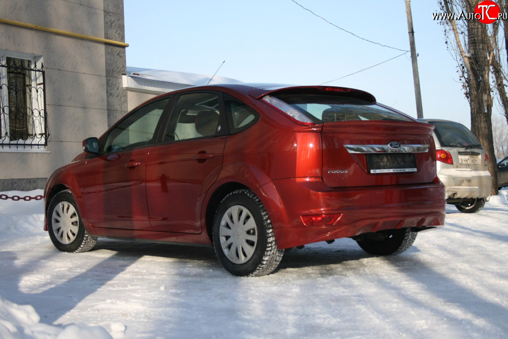 1 699 р. Накладка заднего бампера AutoTC Ford Focus 2 хэтчбэк 5 дв. рестайлинг (2007-2011) (Неокрашенная)  с доставкой в г. Таганрог