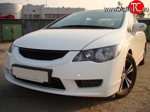 4 599 р. Решётка радиатора Mugen Style  Honda Civic  FD (2009-2011) седан рестайлинг (Неокрашенная)  с доставкой в г. Таганрог