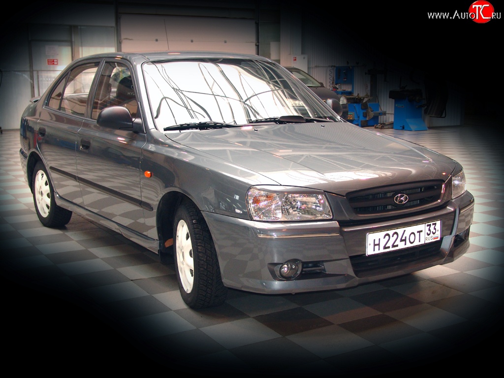 459 р. Реснички E-Sport Hyundai Accent седан ТагАЗ (2001-2012) (Неокрашенные)  с доставкой в г. Таганрог