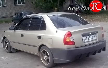 7 499 р. Задний бампер ATH New Hyundai Accent седан ТагАЗ (2001-2012) (Неокрашенный)  с доставкой в г. Таганрог