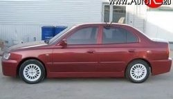 2 549 р. Пороги накладки ATH-classic Hyundai Accent седан ТагАЗ (2001-2012) (Неокрашенные)  с доставкой в г. Таганрог. Увеличить фотографию 4