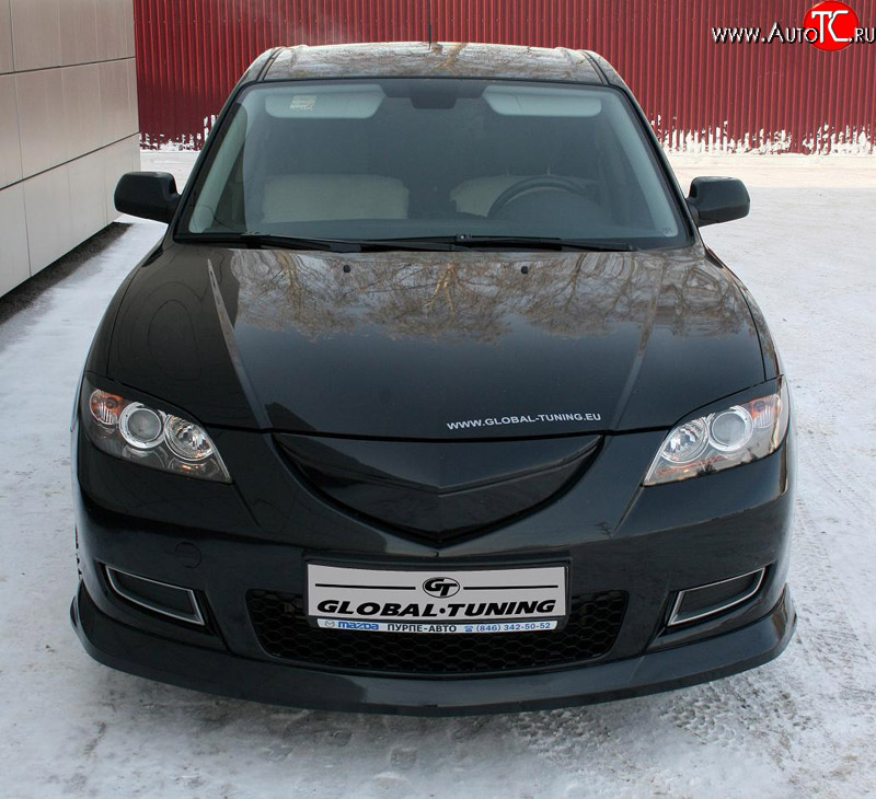 4 849 р. Накладка переднего бампера Global-Tuning Mazda 3/Axela BK дорестайлинг седан (2003-2006) (Неокрашенная)  с доставкой в г. Таганрог