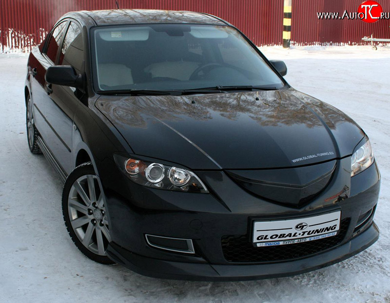 729 р. Реснички на фары Global-Tuning Mazda 3/Axela BK дорестайлинг седан (2003-2006) (Неокрашенные)  с доставкой в г. Таганрог