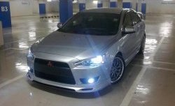 4 849 р. Накладка Zodiak на передний бампер Mitsubishi Lancer 10 хэтчбэк дорестайлинг (2007-2010) (Неокрашенная)  с доставкой в г. Таганрог. Увеличить фотографию 6