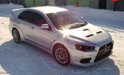 31 799 р. Пластиковый капот Evo Mitsubishi Lancer 10 седан дорестайлинг (2007-2010) (Неокрашенный)  с доставкой в г. Таганрог. Увеличить фотографию 3