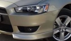 2 699 р. Клыки Evo на передний бампер автомобиля Mitsubishi Lancer 10 хэтчбэк дорестайлинг (2007-2010) (Неокрашенные)  с доставкой в г. Таганрог. Увеличить фотографию 2