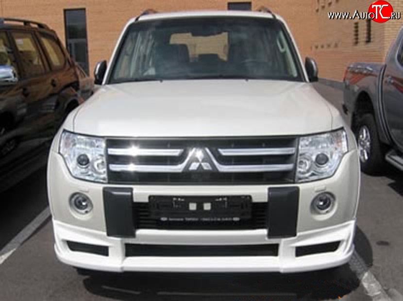 10 599 р. Накладка переднего бампера Sport Mitsubishi Pajero 4 V90 дорестайлинг (2006-2011) (Неокрашенная)  с доставкой в г. Таганрог