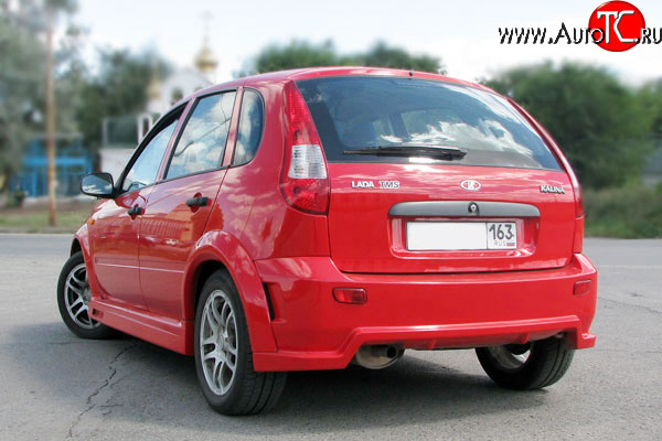 8 929 р. Задний бампер TMS-GTI Лада Калина 1119 хэтчбек (2004-2013) (Неокрашенный)  с доставкой в г. Таганрог