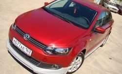 5 749 р. Накладка Racing на передний бампер Volkswagen Polo 5 седан дорестайлинг (2009-2015) (Неокрашенная)  с доставкой в г. Таганрог. Увеличить фотографию 2