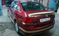 3 899 р. Лип спойлер Racing  Volkswagen Polo  5 (2009-2020) седан дорестайлинг, хэтчбек рестайлинг (Неокрашенный)  с доставкой в г. Таганрог. Увеличить фотографию 2