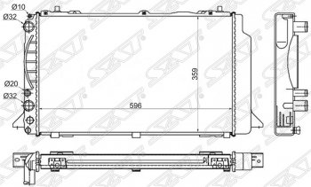 7 399 р. Радиатор двигателя SAT (пластинчатый) Audi 80 B4 седан (1992-1996)  с доставкой в г. Таганрог. Увеличить фотографию 1