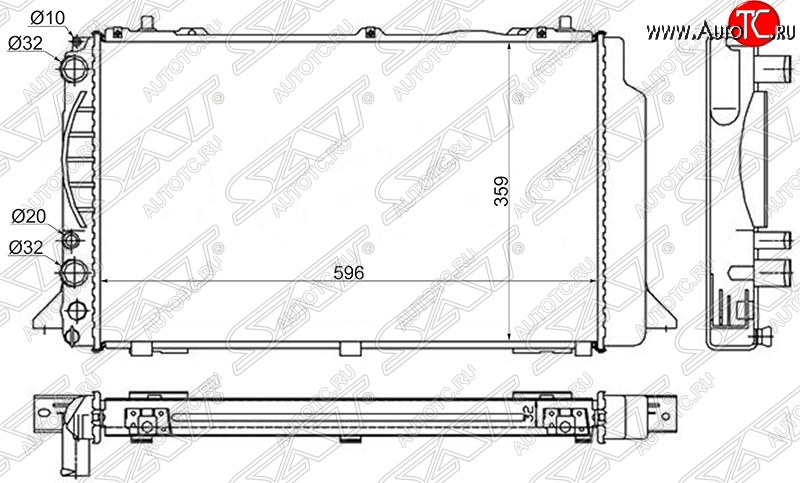 7 299 р. Радиатор двигателя SAT (пластинчатый) Audi 80 B3 седан (1986-1991)  с доставкой в г. Таганрог