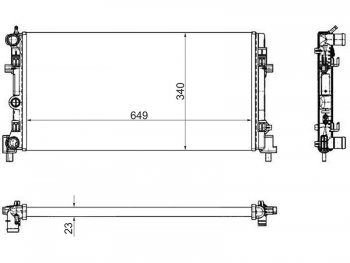 Радиатор двигателя SAT (трубчатый, МКПП/АКПП) Audi A1 8X1 хэтчбэк 3 дв., Seat A1 (8X1 хэтчбэк 3 дв.), Skoda Fabia (Mk2), Rapid (NH3,  NH1), Roomster (5J), Volkswagen Polo (5)