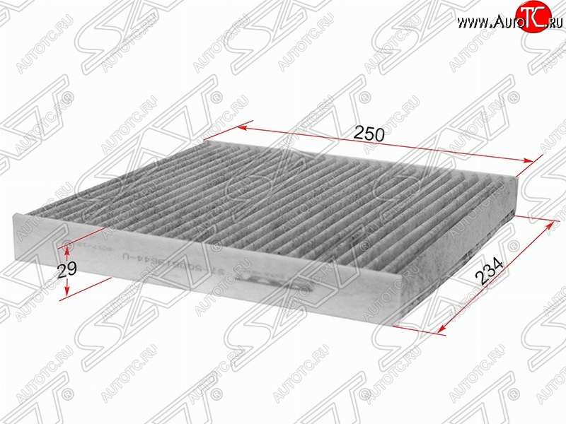 199 р. Фильтр салонный SAT (угольный, 250x230x29 mm)  Audi A3 (8VA хэтчбэк 5 дв.,  8VS седан,  8V1), Seat Leon (5F хэтчбэк 5 дв.,  5F), Skoda Kodiaq (NU7), Octavia (A7), Superb (B8 (3V),  B8 (3V5)), Volkswagen Golf (7), Teramont (CA1)  с доставкой в г. Таганрог