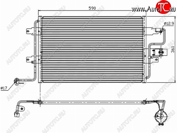 6 749 р. Радиатор кондиционера SAT  Audi A3 (8LA хэтчбэк 5 дв.,  8L1 хэтчбэк 3 дв.), TT (8N), Skoda Octavia (Tour A4 1U2,  Tour A4 1U5), Volkswagen Bora, Golf (4), Jetta (A4)  с доставкой в г. Таганрог