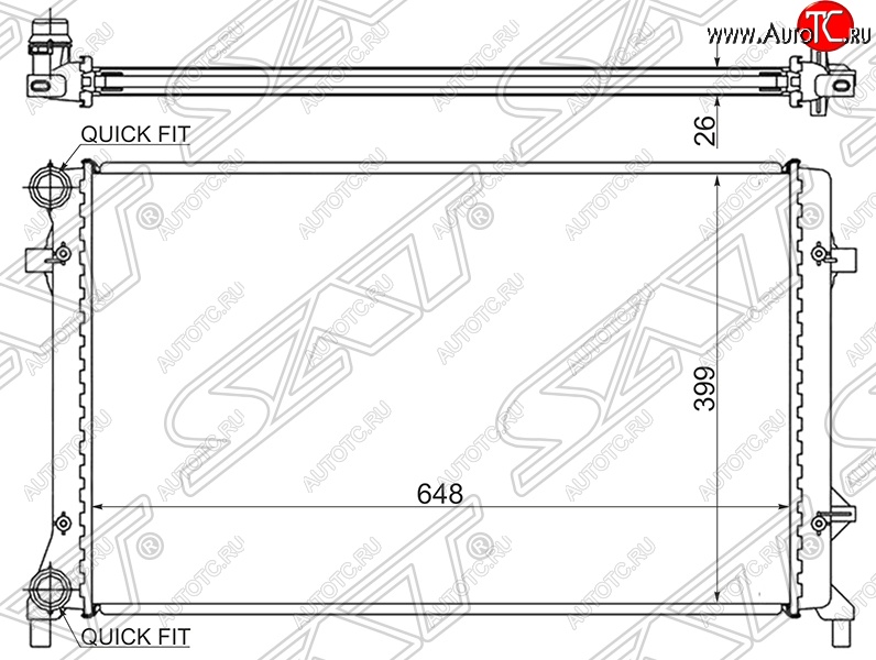 6 699 р. Радиатор двигателя SAT (1.4 / 1.6 / 1.8 / 2.0 / 2.5) Audi A3 8PA хэтчбэк 5 дв. 2-ой рестайлинг (2008-2010)  с доставкой в г. Таганрог