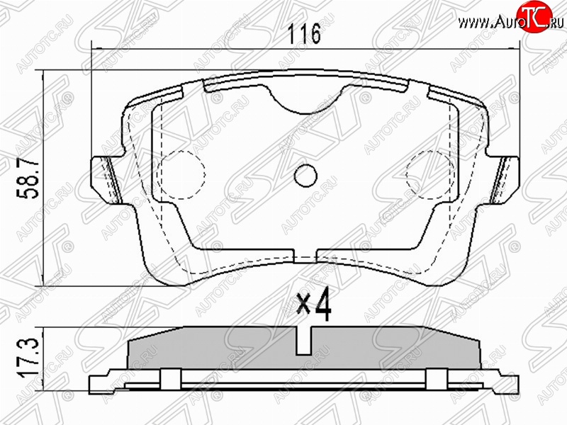 1 349 р. Колодки тормозные задние SAT  Audi A4  B8 - Q5  FY  с доставкой в г. Таганрог