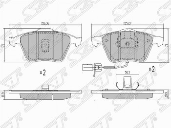 1 259 р. Колодки тормозные передние SAT (пр-во Китай) Audi A6 C6 дорестайлинг, универсал (2004-2008)  с доставкой в г. Таганрог. Увеличить фотографию 1