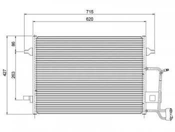 Радиатор кондиционера SAT (2.7 T) Audi A6 C5 дорестайлинг, седан (1997-2001)