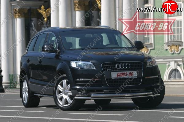 30 509 р. Защита переднего бампера двойная Souz-96 (d42/60) Audi Q7 4L дорестайлинг (2005-2009)  с доставкой в г. Таганрог