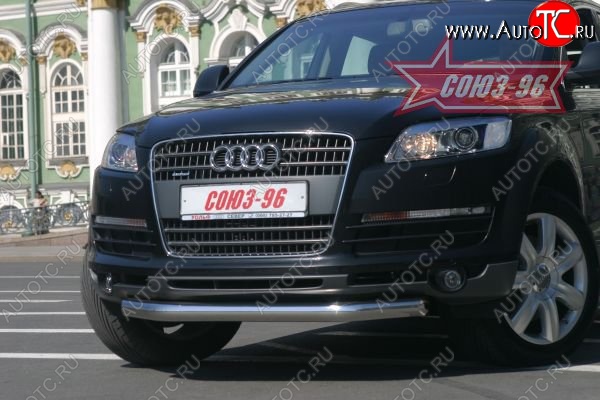 17 684 р. Защита переднего бампера одинарная Souz-96 (d60)  Audi Q7  4L (2005-2009) дорестайлинг  с доставкой в г. Таганрог