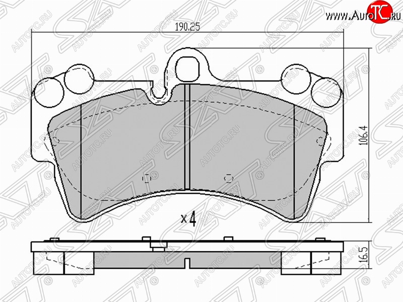 2 399 р. Колодки тормозные SAT (передние)  Audi Q7  4L (2005-2009), Porsche Cayenne ( 955,  957) (2002-2010), Volkswagen Touareg  GP (2002-2010)  с доставкой в г. Таганрог