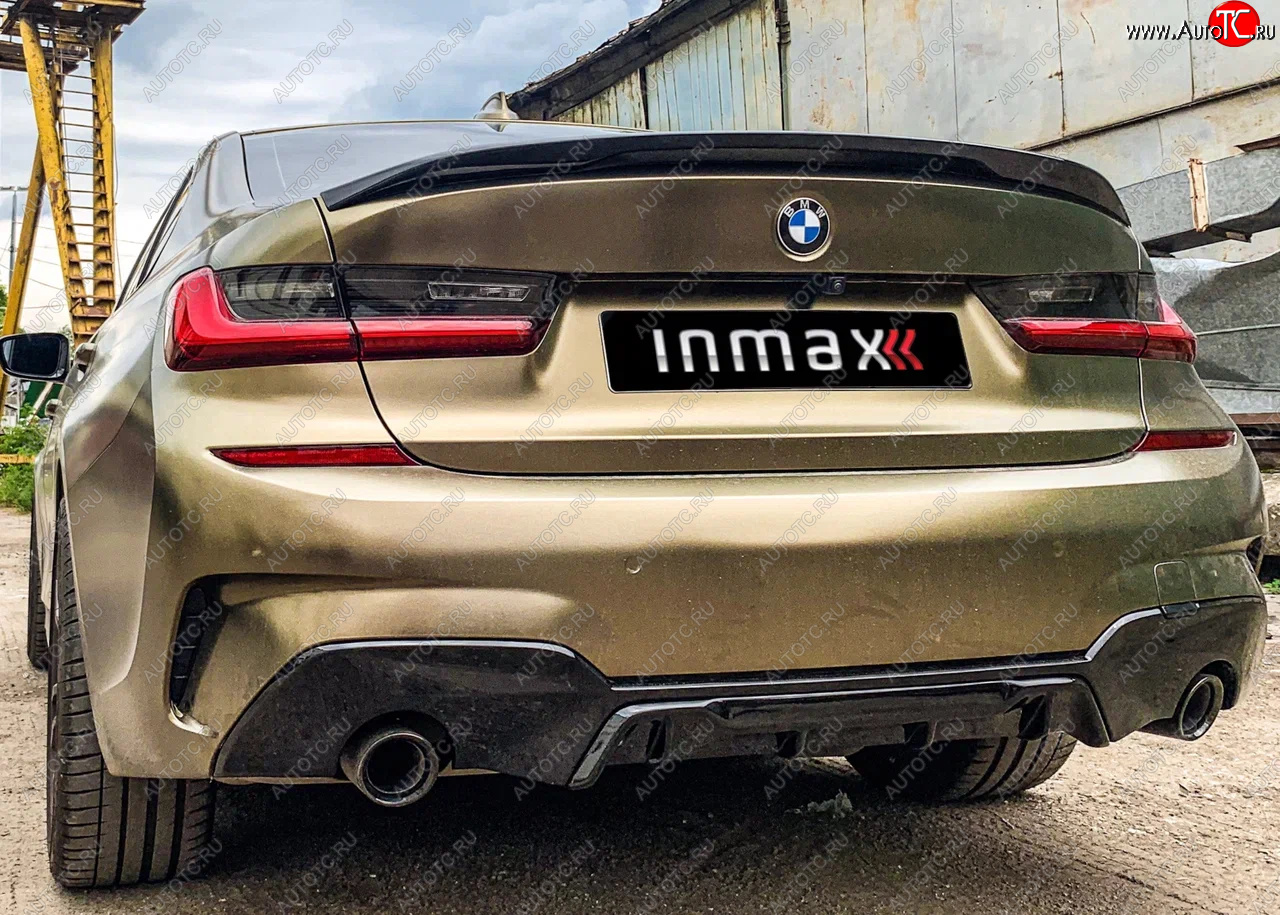 12 999 р. Диффузор заднего бампера М-Perfomance 320  BMW 3 серия  G20 (2018-2022) седан Inmax (цвет: черный глянец)  с доставкой в г. Таганрог