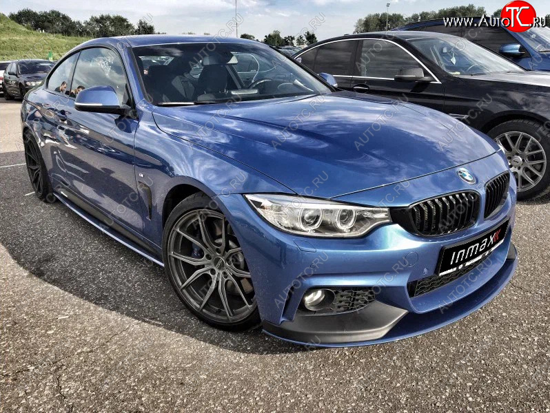 14 499 р. Сплиттер переднего бампера М-Perfomance  BMW 4 серия ( F32,  F36) (2013-2020) купе дорестайлинг, лифтбэк дорестайлинг, купе рестайлинг, лифтбэк рестайлинг (цвет: черный матовый)  с доставкой в г. Таганрог