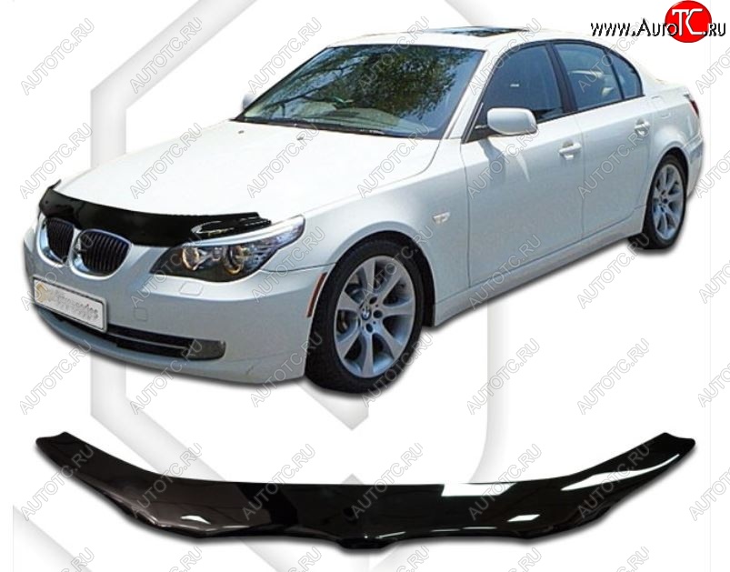 1 999 р. Дефлектор капота CA-Plastic  BMW 5 серия ( E60,  E61) (2003-2010) седан дорестайлинг, универсал дорестайлинг, седан рестайлинг, универсал рестайлинг (Classic черный, Без надписи)  с доставкой в г. Таганрог