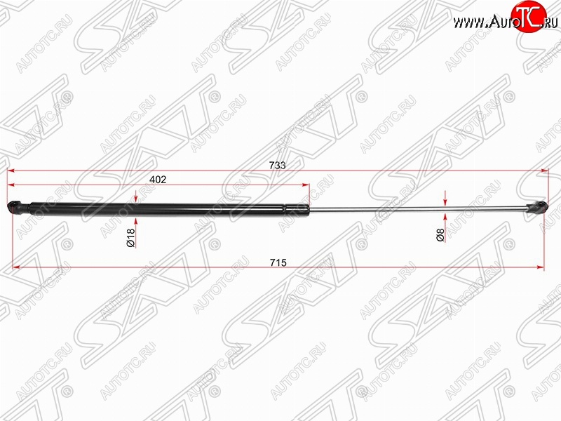 729 р. Упор капота SAT (газовый)  BMW 7 серия  E65,E66, E67, E68 (2001-2005) дорестайлинг, седан  с доставкой в г. Таганрог