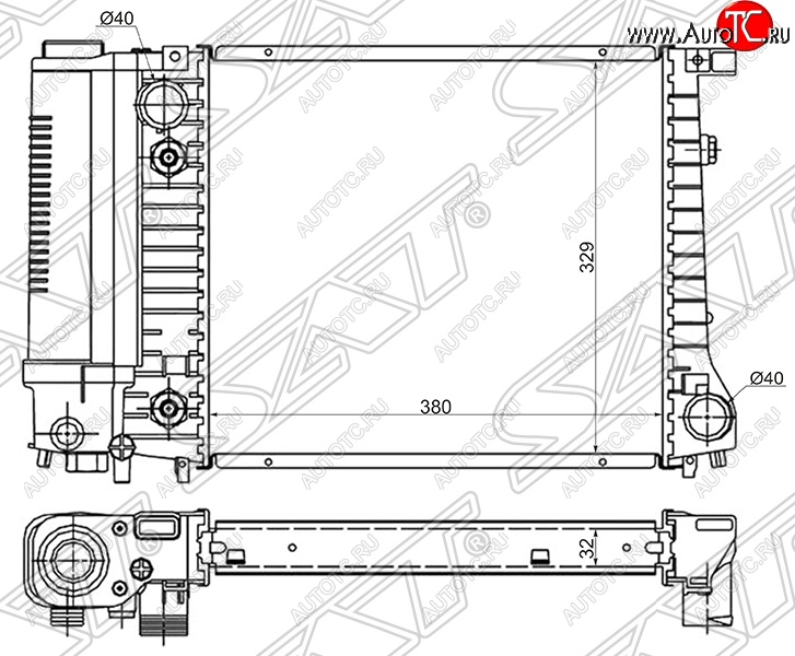 9 299 р. Радиатор двигателя SAT (пластинчатый, 1.6/1.8)  BMW 3 серия  E30 (1982-1991) седан  с доставкой в г. Таганрог