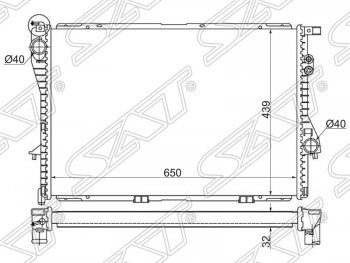 7 299 р. Радиатор двигателя SAT (пластинчатый)  BMW 5 серия  E39 - 7 серия  E38  с доставкой в г. Таганрог. Увеличить фотографию 1