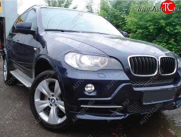 1 499 р. Реснички на фары CT BMW X5 E70 дорестайлинг (2006-2010) (Неокрашенные)  с доставкой в г. Таганрог