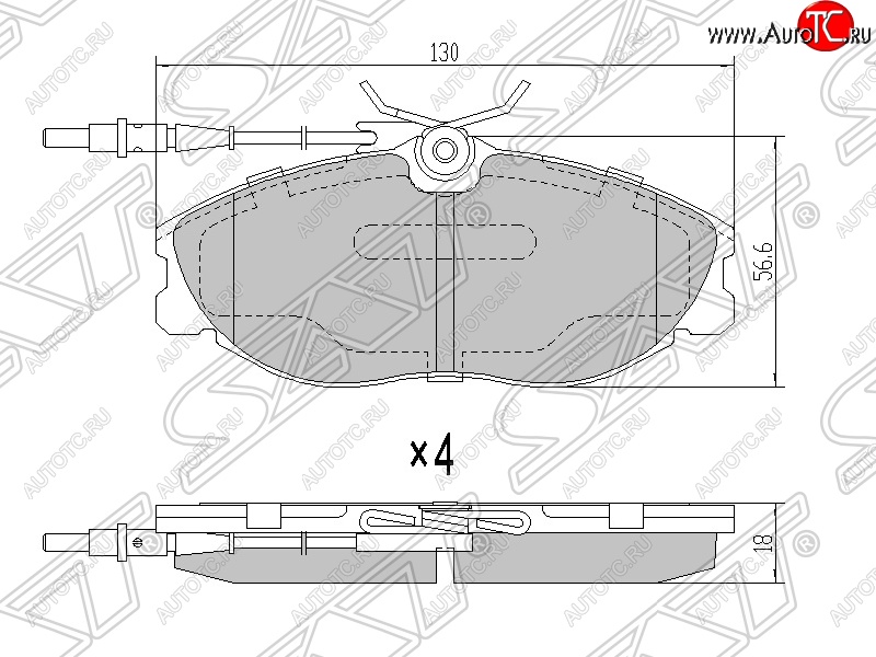 1 829 р. Колодки тормозные SAT (передние) CITROEN Xsara N0 хэтчбэк 3 дв. дорестайлинг (1997-2000)  с доставкой в г. Таганрог