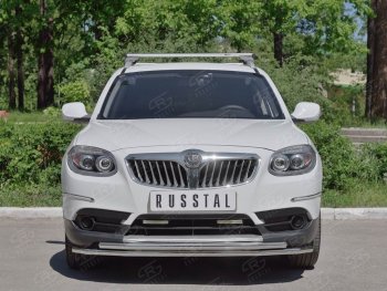 18 349 р. Защита переднего бампера (2 трубыØ42 мм, нержавейка) SLITKOFF  Brilliance V5 (2012-2018)  с доставкой в г. Таганрог. Увеличить фотографию 2