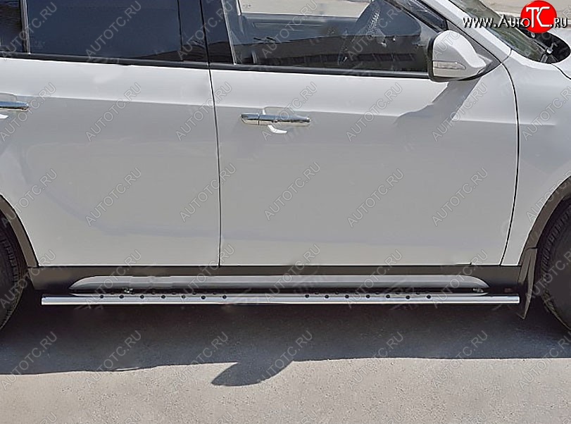 12 649 р. Защита порогов Russtal из трубы 75х42 овал с проступью  Brilliance V5 (2012-2018)  с доставкой в г. Таганрог