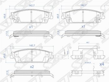 1 149 р. Комплект тормозных колодок SAT (задние)  Cadillac Escalade  GMT926 джип 5 дв. (2006-2014), Chevrolet Tahoe  GMT900 (2006-2013)  с доставкой в г. Таганрог. Увеличить фотографию 1