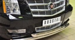 26 999 р. Защита переднего бампера (2 трубыØ76 мм, нержавейка) SLITKOFF  Cadillac Escalade  GMT926 джип 5 дв. (2006-2014) короткая база  с доставкой в г. Таганрог. Увеличить фотографию 2