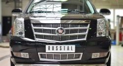 17 799 р. Одинарная защита переднего бампера диаметром 76 мм SLITKOFF Cadillac Escalade GMT926 джип 5 дв. короткая база (2006-2014)  с доставкой в г. Таганрог. Увеличить фотографию 2