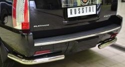 14 399 р. Защита заднего бампера (Ø76 мм уголки, нержавейка) SLITKOFF Cadillac Escalade GMT926 джип 5 дв. короткая база (2006-2014)  с доставкой в г. Таганрог. Увеличить фотографию 2