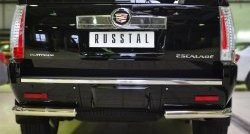 14 399 р. Защита заднего бампера (Ø76 мм уголки, нержавейка) SLITKOFF Cadillac Escalade GMT926 джип 5 дв. короткая база (2006-2014)  с доставкой в г. Таганрог. Увеличить фотографию 1