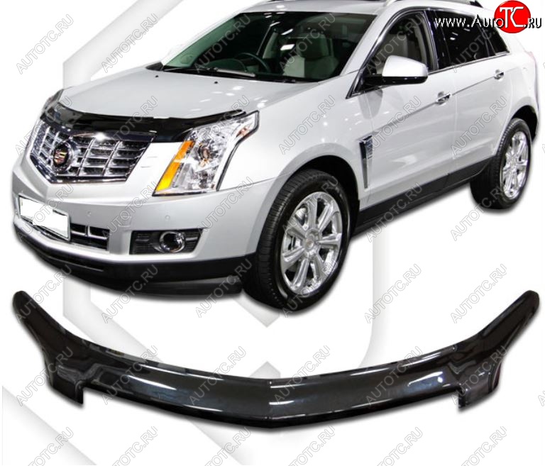 2 399 р. Дефлектор капота CA-Plastiс  Cadillac SRX (2010-2012) дорестайлинг (Classic черный, Без надписи)  с доставкой в г. Таганрог