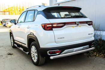 7 599 р. Защита заднего бампера Slitkoff (d57)  Changan CS35 Plus (2018-2022) дорестайлинг (Сталь с полимерным покрытием. Цвет: серебристый)  с доставкой в г. Таганрог. Увеличить фотографию 1